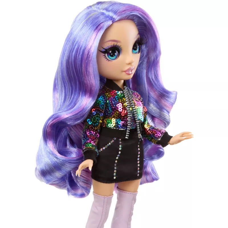 MGA Rainbow High Violet Willow mados lėlė su 2 aprangomis ir aksesuarais
