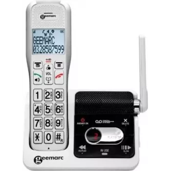 Geemarc AmpliDECT 595 ULE belaidis telefonas su atsiliepimo aparatu, baltas