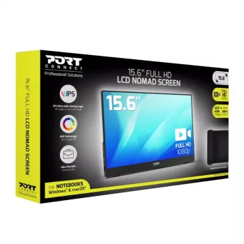 PORT Designs PORT Connect 15.6 inch nešiojamas IPS monitorius - Full HD 1920x1080 - USB-C & Mini HDMI