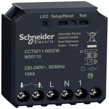 Schneider Electric Wiser CCT5011-0002W perjungimo aktorius, 1 kanalo, įleidžiamas