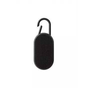 Lexon Mino T nešiojamas Bluetooth garsiakalbis su įkrovimo stotele ir karabinu, juodas