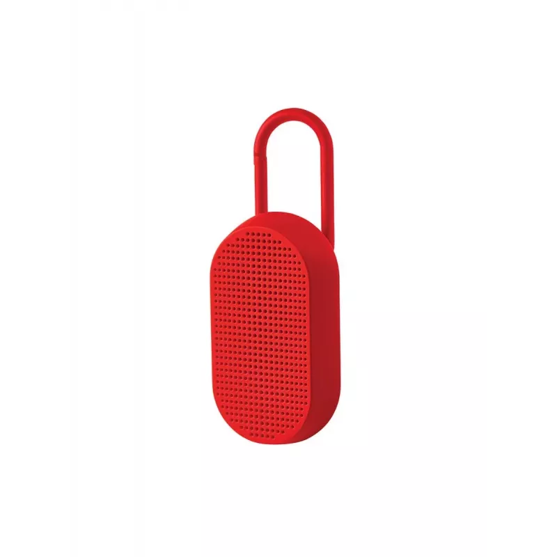 Lexon Mino T nešiojamas Bluetooth garsiakalbis su stovu ir karabinu, raudonas