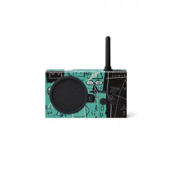 Lexon Tykho 3 X JMB Radio Bluetooth Portable FM Radio with Basquiat Artwork, Black