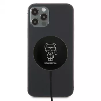 Karl Lagerfeld belaidis įkroviklis su MagSafe 15W juodas