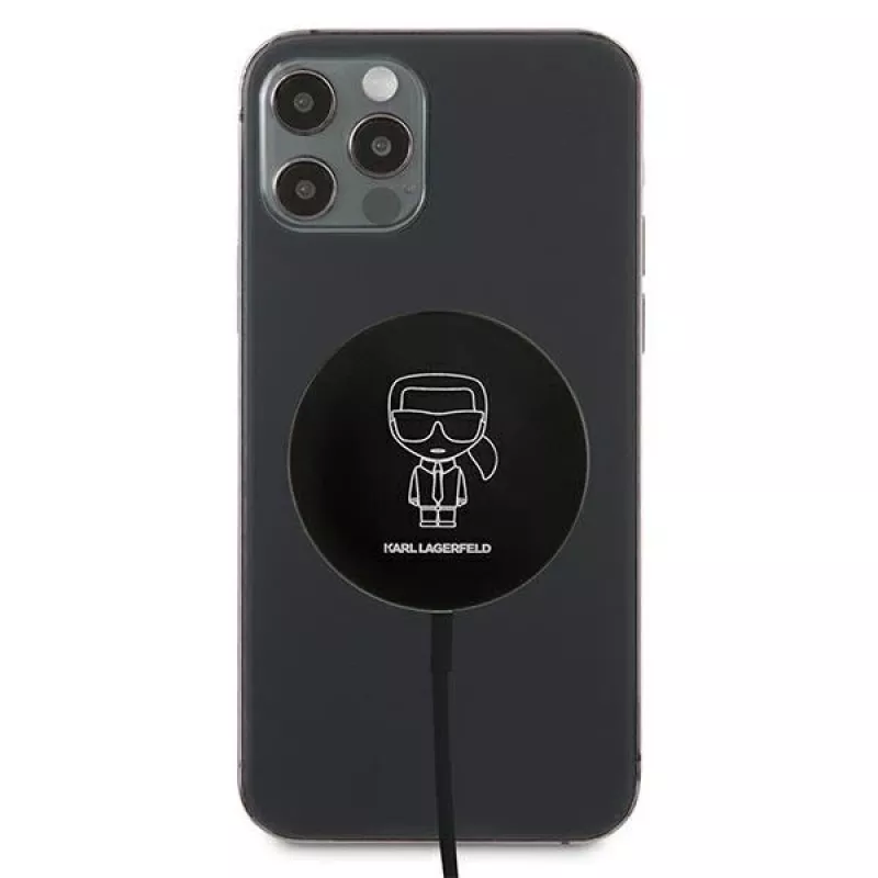 Karl Lagerfeld belaidis įkroviklis su MagSafe 15W juodas