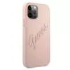 Guess GUHCP12LRSAVSRG Saffiano Vintage Script Hard Case, skirtas Apple iPhone 12 Pro Max, rožinė
