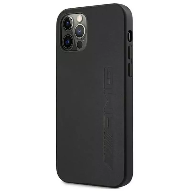 AMG Hardcase Leather Hot Stamped Case for Apple iPhone 12 Pro Max 6,7 inch Black