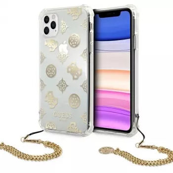 Guess GUHCN58KSPEGO „Peony Chain“ kietasis dėklas, skirtas „Apple iPhone 11 Pro“ (5,8 inch), auksinis