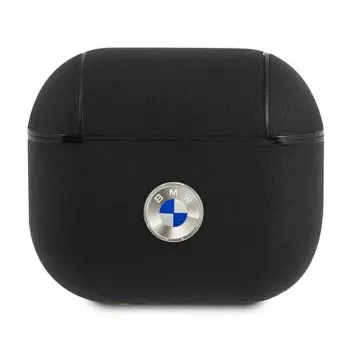 BMW BMA3SSLBK AirPods 3 Dėklas Juoda Natūrali Oda Sidabrinis Logotipas