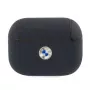 BMW AirPods Pro Cover Navy Genuine Leather Silver Logo