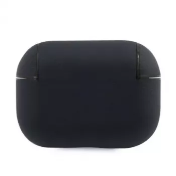 BMW AirPods Pro Cover Navy Genuine Leather Silver Logo