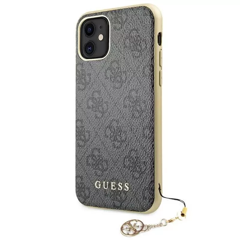 Guess GUHCN61GF4GGR iPhone 11 6,1 inch Hard Case 4G Charms Collection - Grey