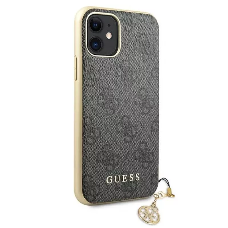Guess GUHCN61GF4GGR iPhone 11 6,1 inch Hard Case 4G Charms Collection - Grey