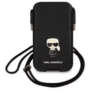 Karl Lagerfeld Saffiano Ikonik Karl Hard Case iPhone 12/12 Pro 6,1 inch - Juoda