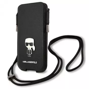 Karl Lagerfeld Saffiano Ikonik Hard Case for Apple iPhone 12 Pro Max, juoda