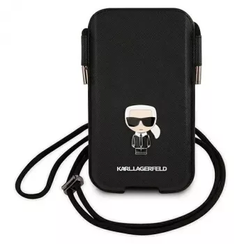 Karl Lagerfeld Saffiano Ikonik Hard Case for Apple iPhone 12 Pro Max, juoda