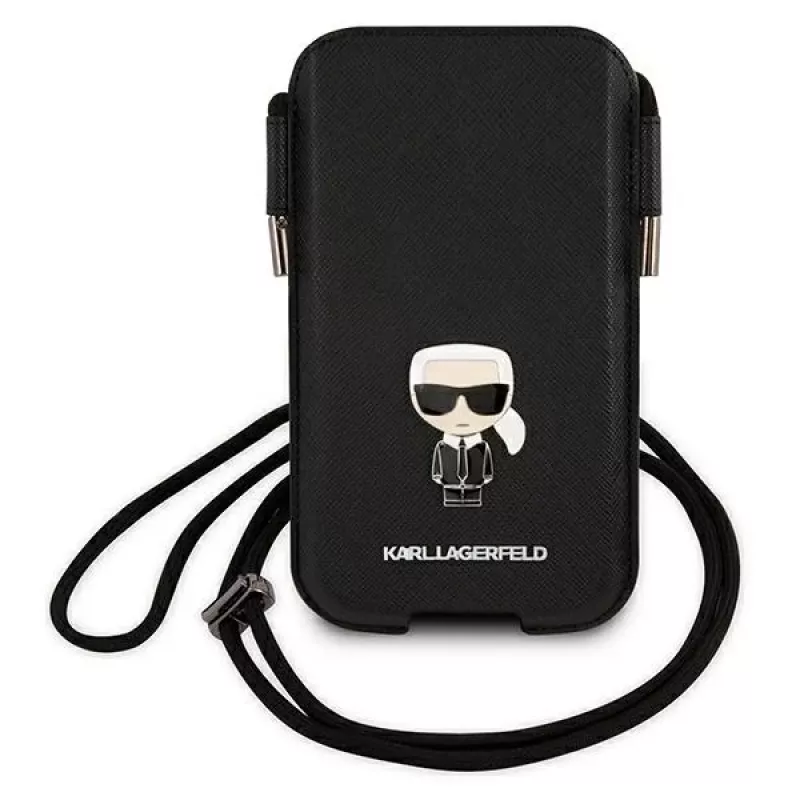 Karl Lagerfeld Saffiano Ikonik Hard Case for Apple iPhone 12 Pro Max, juoda