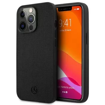Mercedes-Benz MEHCP13LMBLBK iPhone 13 Pro /13 6,1 inch Black Hardcase Leather Meshed Metal Logo