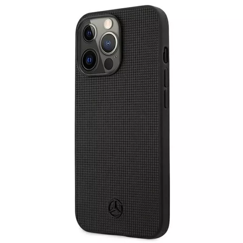 Mercedes-Benz MEHCP13LMBLBK iPhone 13 Pro /13 6,1 inch Black Hardcase Leather Meshed Metal Logo