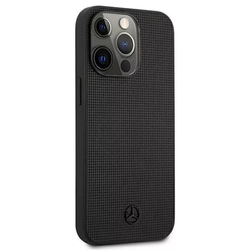 Mercedes-Benz MEHCP13LMBLBK iPhone 13 Pro /13 6,1 inch Black Hardcase Leather Meshed Metal Logo