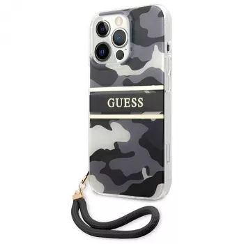 Guess GUHCP13LKCABBK Hard Case iPhone 13 Pro / 13 6,1 inch Juodas Camo Strap Collection