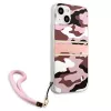 Guess GUHCP13MKCABPI Hard Case for iPhone 13 / 14 / 15 6,1 inch Pink Camo Strap Collection
