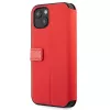 Ferrari FESAXFLBKP13SRE On Track Carbon Stripe Book Case, skirta iPhone 13 mini, raudona