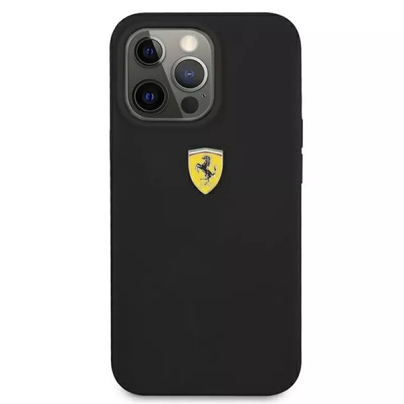 Ferrari FESSIHCP13LBK Silicone Hard Case, skirta iPhone 13 Pro / 13, juoda