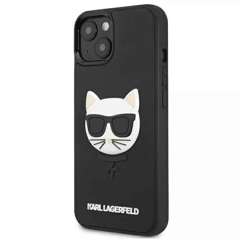 Karl Lagerfeld KLHCP13SCH3DBK Dėklas Apple iPhone 13 Mini 5,4 inch Juodas 3D Guminis Choupette