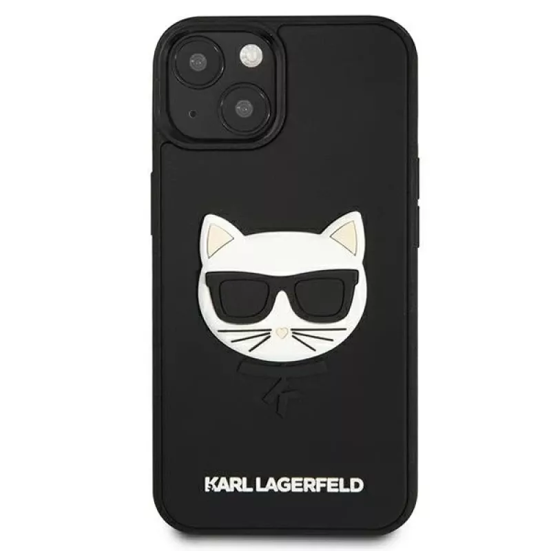 Karl Lagerfeld KLHCP13SCH3DBK Dėklas Apple iPhone 13 Mini 5,4 inch Juodas 3D Guminis Choupette