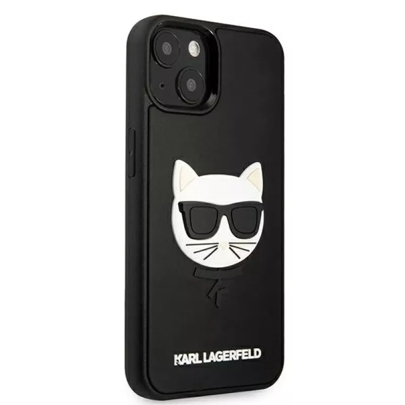 Karl Lagerfeld KLHCP13SCH3DBK Dėklas Apple iPhone 13 Mini 5,4 inch Juodas 3D Guminis Choupette