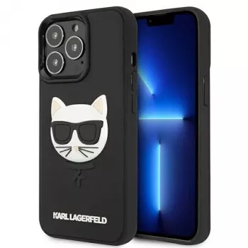 Karl Lagerfeld KLHCP13LCH3DBK Hardcase 3D Rubber Choupette, skirta iPhone 13 Pro / 13 6,1 inch juoda