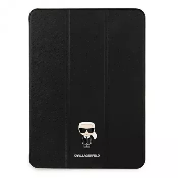 Karl Lagerfeld KLFC12OKMK Book Cover for iPad Pro 12.9 inch (2021/2022) - Black Saffiano Karl Iconic