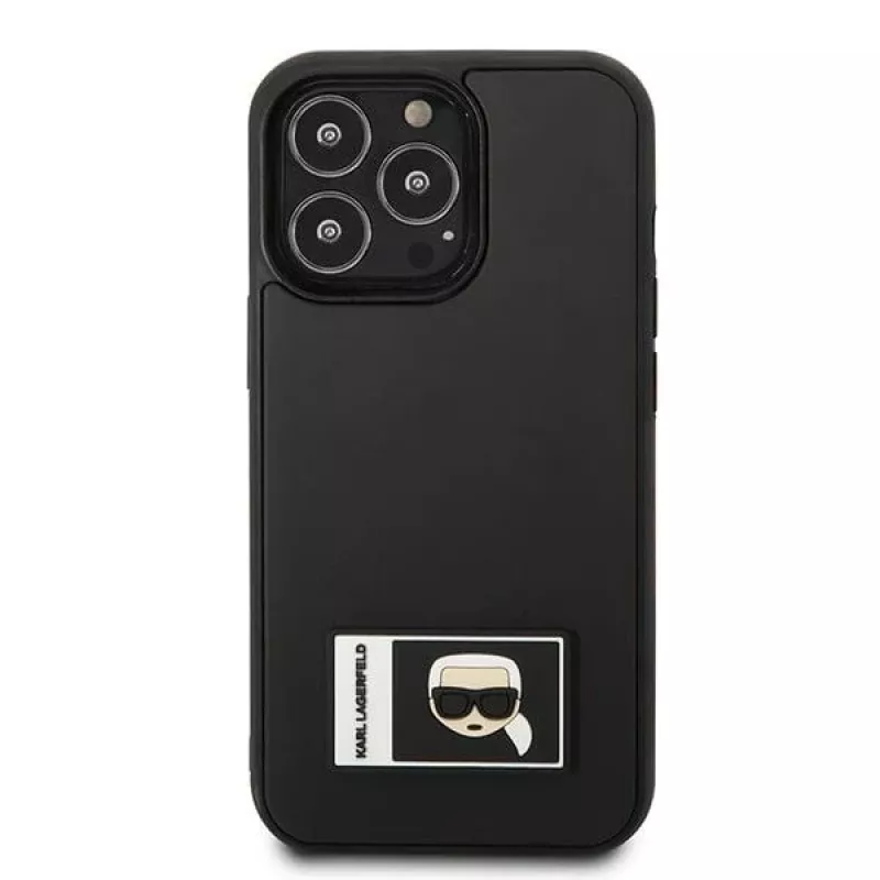 Karl Lagerfeld KLHCP13X3DKPK Ikonik Patch Hard Case, iPhone 13 Pro Max 6,7 inch, juoda