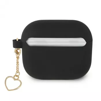 Guess GUA3LSCHSK AirPods 3 Dangtelis Juodas Silikoninis Charm Heart Collection