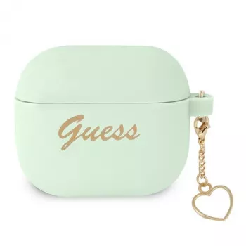 Guess GUA3LSCHSN AirPods 3 Dangtelis Žalias Silikoninis Širdelės Pakabukas Charm Heart Collection