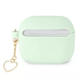Guess GUA3LSCHSN AirPods 3 Dangtelis Žalias Silikoninis Širdelės Pakabukas Charm Heart Collection