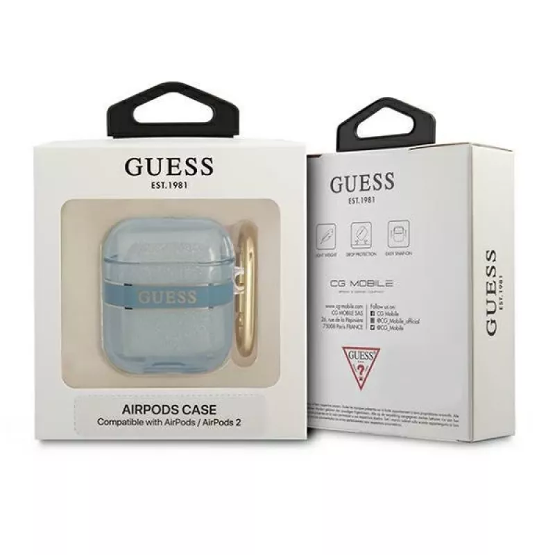 Guess GUA2HHTSB AirPods 1/2 dangtelis iš Blue Strap Collection, mėlynas