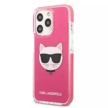Karl Lagerfeld KLHCP13LTPECPI Hard Case for iPhone 13 Pro / 13 6,1 inch - Fuchsia Choupette Head