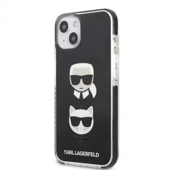 Karl Lagerfeld KLHCP13STPE2TK Kietas Dėklas, Skirtas iPhone 13 mini, 5,4 inch, Juodas, Karl & Choupette Galva