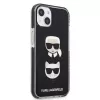 Karl Lagerfeld KLHCP13STPE2TK Kietas Dėklas, Skirtas iPhone 13 mini, 5,4 inch, Juodas, Karl & Choupette Galva