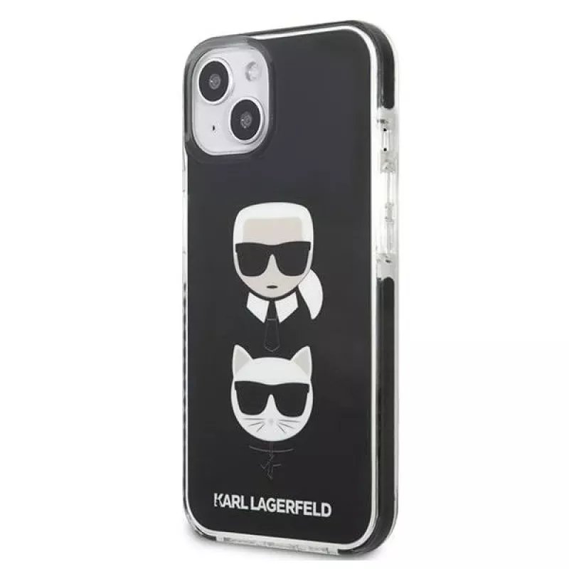 Karl Lagerfeld KLHCP13MTPE2TK Kietas Dėklas iPhone 13/14/15 6,1 inch Juodas Karl & Choupette Head