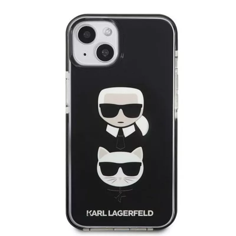 Karl Lagerfeld KLHCP13MTPE2TK Kietas Dėklas iPhone 13/14/15 6,1 inch Juodas Karl & Choupette Head