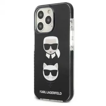 Karl Lagerfeld KLHCP13LTPE2TK iPhone 13 Pro / 13 6.1 Hardcase Black Karl & Choupette Head