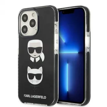 Karl Lagerfeld KLHCP13XTPE2TK Kietasis dėklas, skirtas Apple iPhone 13 Pro Max 6,7 inch juodas Karl & Choupette Head