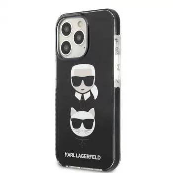 Karl Lagerfeld KLHCP13XTPE2TK Kietasis dėklas, skirtas Apple iPhone 13 Pro Max 6,7 inch juodas Karl & Choupette Head