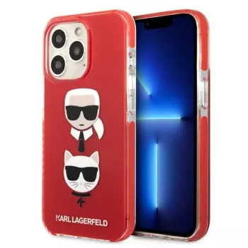 Karl Lagerfeld KLHCP13LTPE2TR iPhone 13 Pro / 13 6.1 Hard Case Red Karl & Choupette Head