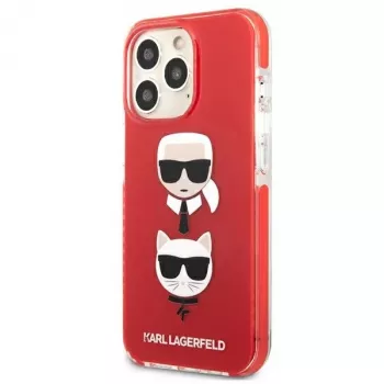 Karl Lagerfeld KLHCP13LTPE2TR iPhone 13 Pro / 13 6.1 Hard Case Red Karl & Choupette Head