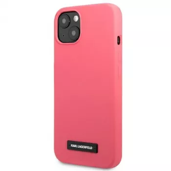 Karl Lagerfeld KLHCP13MSLMP1PI Silikoninis dėklas su plokštele, skirtas iPhone 13/14/15 6,1 inch fuksijos spalvos