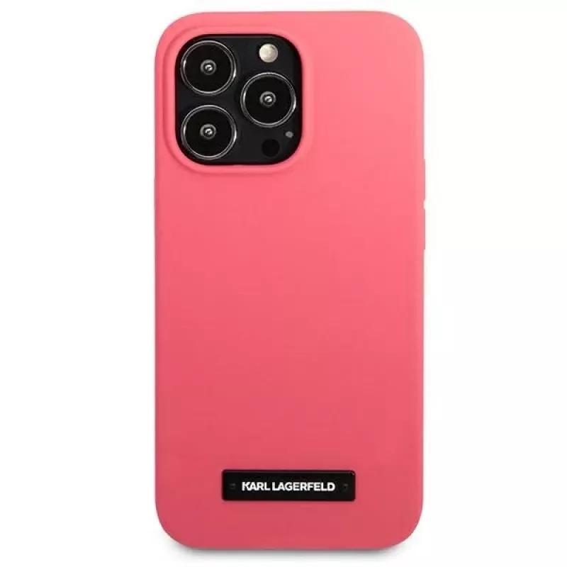 Karl Lagerfeld iPhone 13 Pro Max 6,7 inch Hardcase Fuchsia Silicone Plaque